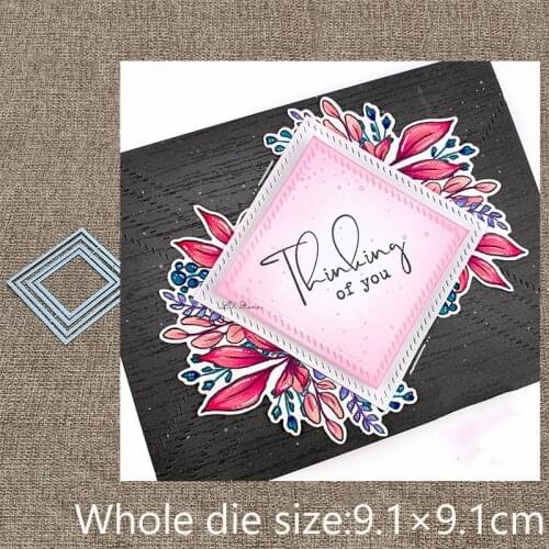 New Design Craft Metal stencil mold Cutting Dies DIAGONAL STITCH SQUARE scrapbook die cuts Album Paper Card Craft Embossing