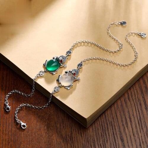 New original design golden toad ingot bracelet Chinese style retro elegant light luxury charm womens silver jewelry