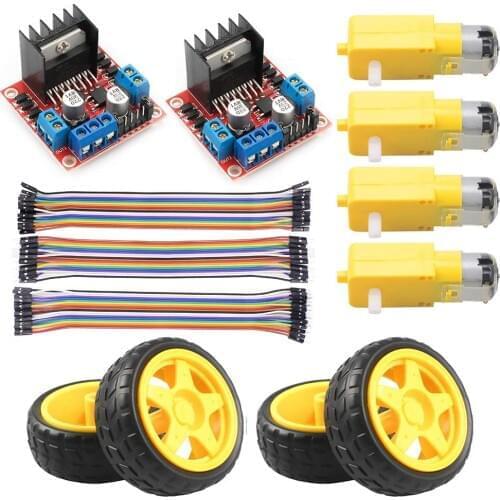L298N Motor Drive Controller Board Stepper Motor Module Dual H-Bridge & DC Motor & Smart Car Wheel Compatible with Arduino
