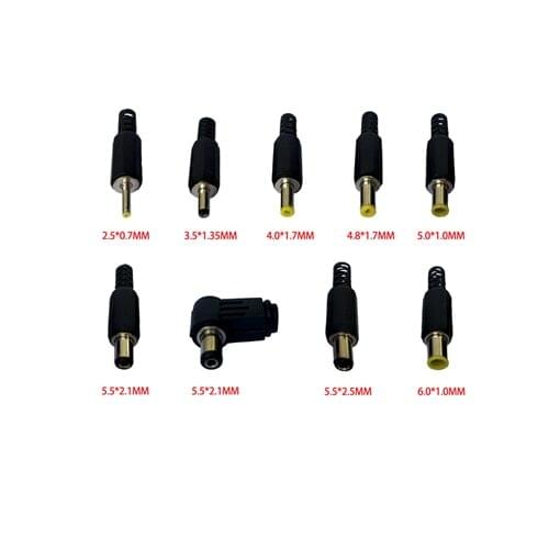 100Pcs Solder Type Male DC Power Plug Header For Power Socket, 2.5*0.7/3.5*1.35/4*1.7/4.8*1.7/5*1/5.5*2.1/5.5*2.5/6*1mm