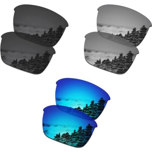 SmartVLT 3 Pairs Polarized Sunglasses Replacement Lenses for Oakley Thinlink Stealth Black and Silver Titanium and Ice Blue