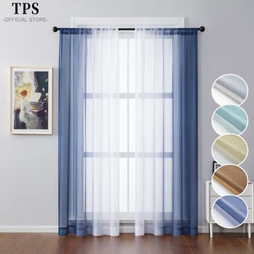 TPS Height 400cm Two Pieces Gradient Tulle Curtains for Living Room Bedroom Organza Voile Curtain Window Treatment Panels Drapes