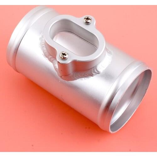 Universal Silver Aluminium 70mm MAF Mass Air Flow Sensor Mount Adapter Tube Replacement