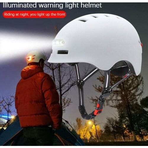 Bicycle helmet with 3 kinds of warning lights, smart and safe shiny helmet, comfortable and lightweight Motorcycle Equipments