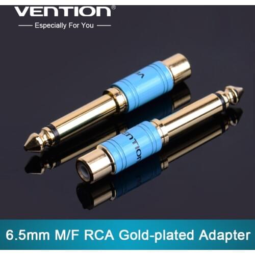 Vention New 6.35mm 1/4" Male Mono Plug to RCA Female Jack Audio Adapter Connector for Projector Computer Microphone