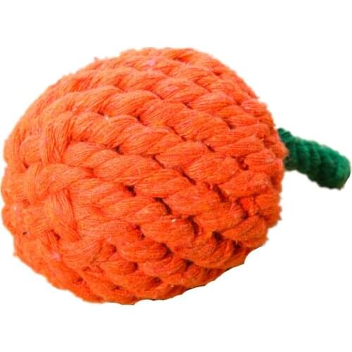 Pet Puppy Rope Dogs Cottons Chews Toy Ball Play Braided Fruit Orange Knot Cat Toys For Small Dogs Toy