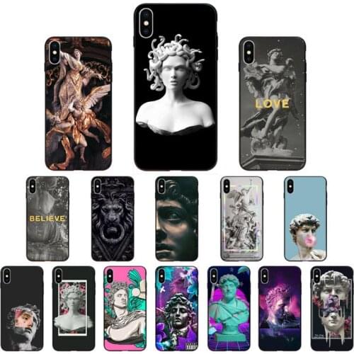 YNDFCNB Vintage Plaster Statue David Phone Case for iphone 11 12 Mini Pro Max X XS MAX 6 6s 7 8 Plus 5 5S 5SE XR SE2020