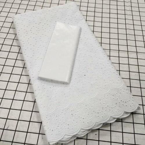 High Quality African Nigerian Tulle Lace Fabric Wedding Party Gown Dress Swiss100% Cotton Fabric Embroidered Damask 2.5Yards