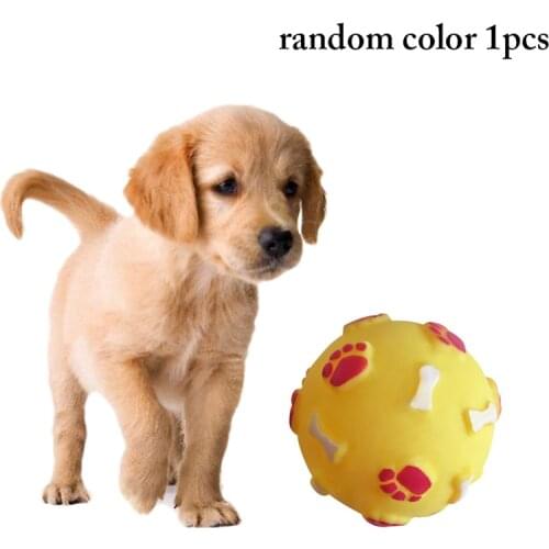 1PCS Random Color Legendog Dog Ball Toy Interactive Bone Printed Pet Squeaky Toy Chew Ball Puppy Sound Toy Funny Chewing Toy