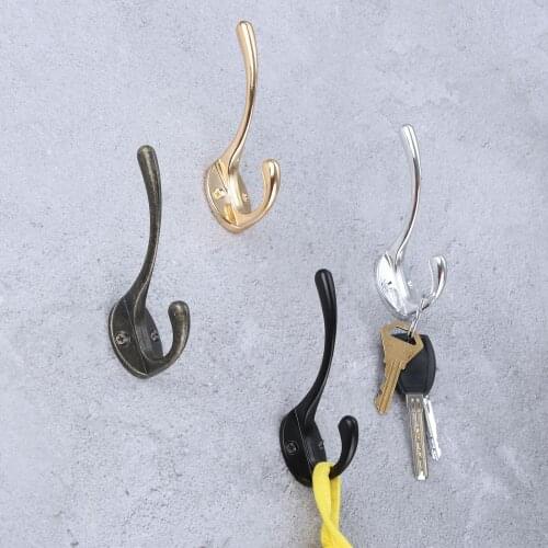 1Pc Vintage Alloy Home Hat Coat Clothes Towel Wall Door Hangers Modern Coat Hooks Bathroom Accessories 102*47mm With Srcew