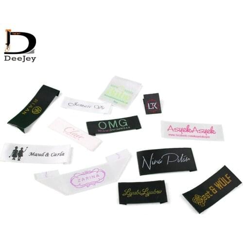 2000pcs/lot sew in fabric labels selvage woven labels customized logo accepted min order 1 lot