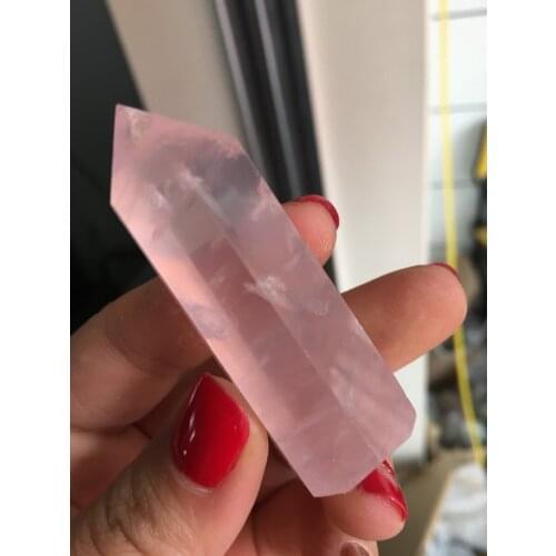 35g Natural rose quartz crystal wand POINT reiki HEALING crystals for gift