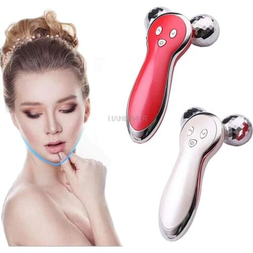 3D massage roller micro-current vibration electric slimming V-shaped face lifting firming 360 degree rotating massager