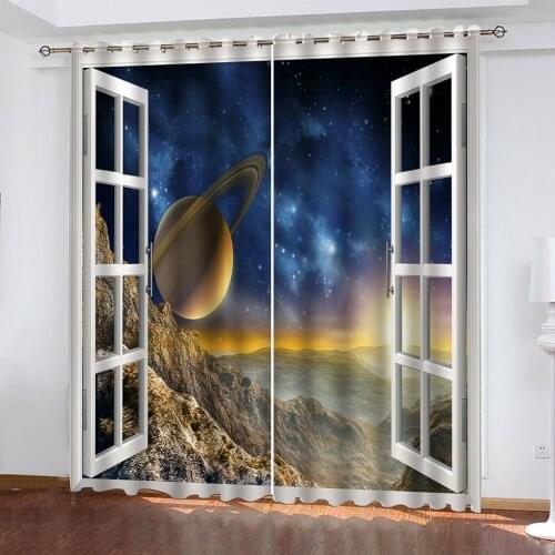 3D Curtain Home Decor Custom Curtains For Living Room Bedroom Hotel Beautiful Scenery Outside The Window Pattern