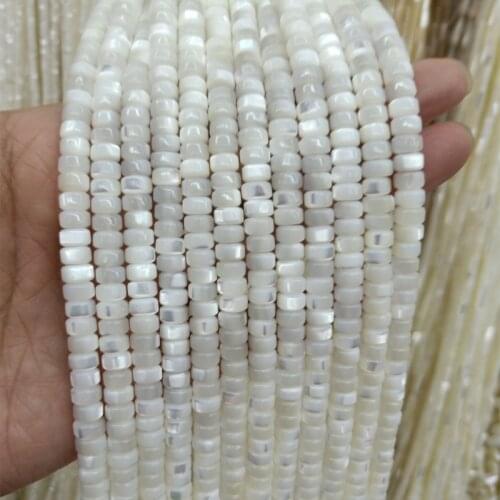 4x6mm White Shell Beads Fashion Charm Jewelry Accessories Loose Spacer Heishi Bead For Bracelet Necklace Strand 15