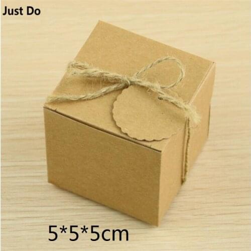 5*5*5cm 100pcs small kraft box Kraft Paper Candy Gift Boxes white square box small Cosmetic packaging cardboard box