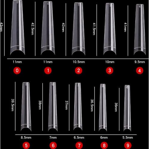 600Pcs XXL Extra Long Coffin False Nail Tips C Curved French Nail Manicure Nails Accessories Tools Artificial Acrylic Fake Nails