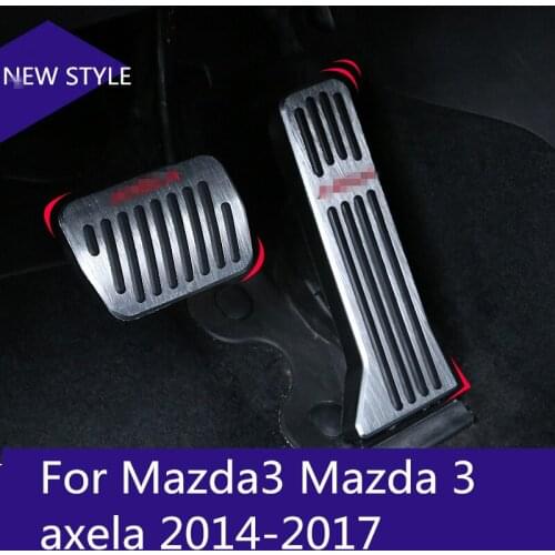 Car styling cover Aluminium alloy foot Gas/petrol/oil Brake Rest lamp trim Pedal For Mazda3 Mazda 3 axela 2014-2017