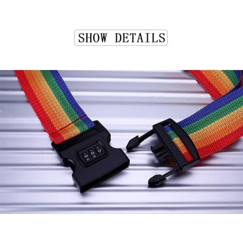 Luggage Strap Cross Strap Packing Adjustable 200CM Travel Suitcase Polyester 3 Digits Password Lock Luggage Strap Belts