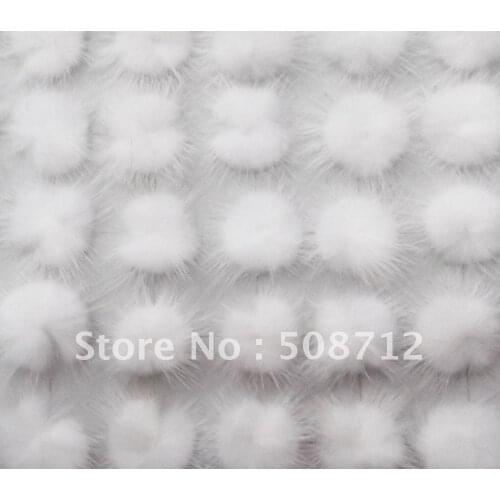 Free shipping!!!!500pcs mink fur ball embellishment sew trim for DIY craft hair accessory 30m white
