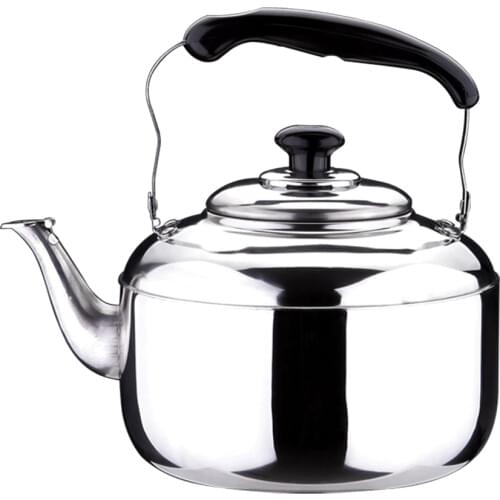 4L 5L 6L Stainless Steel Kettle Whistling Coffee Kettle Home Gas Hob Silver