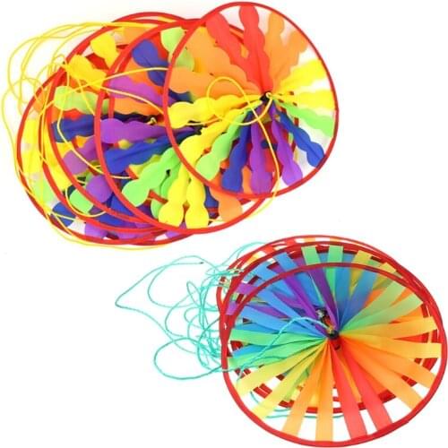 Colorful Turntable Windmill Outdoor Garden Kindergarten Layout Decoration Children Toys String Rope Pinwheel