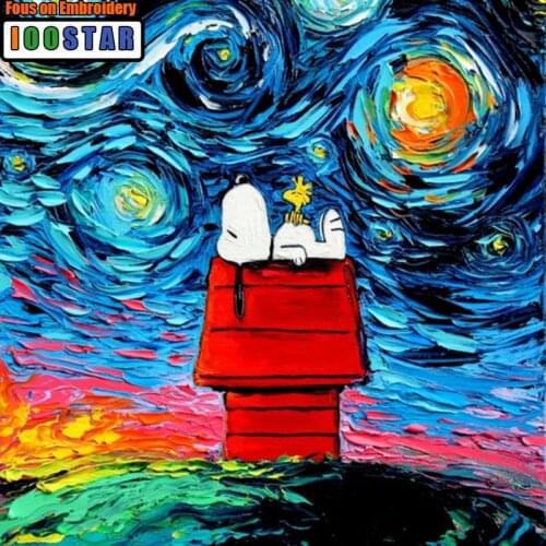 DIY 5D Full Round Diamond Embroidery Lovely Dog Diamond Painting Cross-stitch Full Pasted Rhinestone Mosaic Decorative Gifts