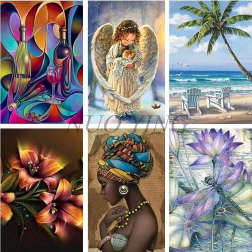 Diy Diamond Embroidery Angel Landscape Dragonfly Diamond Painting Square/round Diamond Mosaic Set Cross Stitch Home Decoration