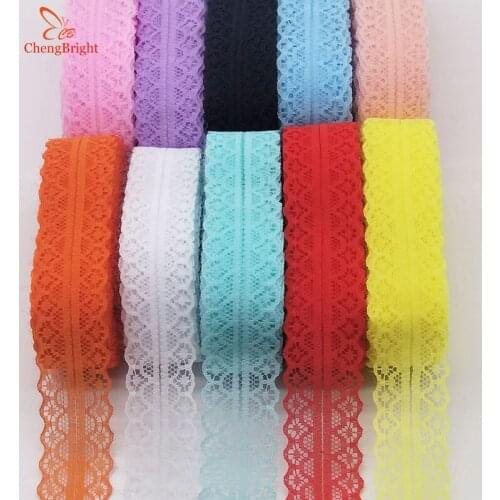 ChengBright 10 Yards Lace Ribbon 28MM Wide White Lace Trim Fabric Embroidered Net lace trimmings for sewing african lace fabric