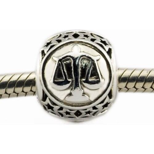 Libra Star Sign Charm Beads for Jewelry Making Birthday Silver 925 Jewelry Vintage Beads for Charms Bracelets Women Jewelry
