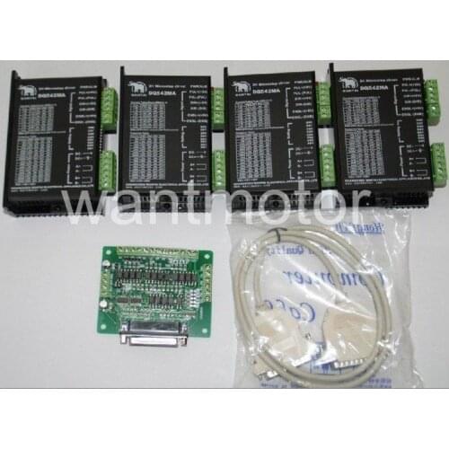 Best Selling! Wantai 4 PCS Stepper Motor Driver DQ542MA 50V 4.2A 128Micro CNC Router Engraving Grind For Nema 11 16 17 23 motor