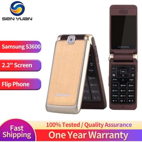 S3600 Original Unlocked Samsung S3600 1.3MP 2.8 Inch GSM 2G Support Russian Keyboard Flip Refurbished Cell Phone Free Shipping