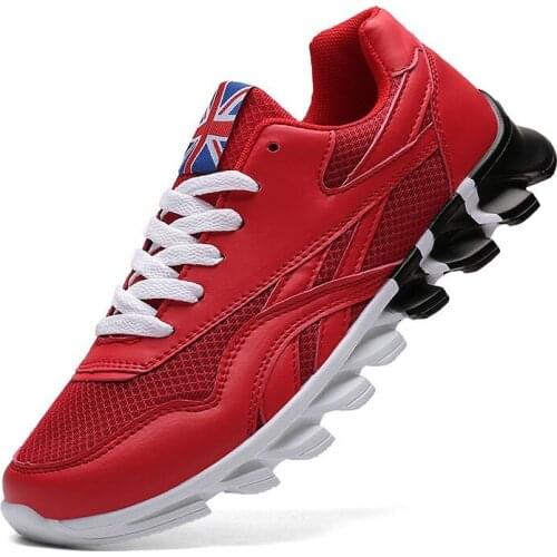 Fashion Branded Mens Sports Shoes Unisex Sneakers High-end Wear-resistant Rubber Rebound Sneaker Mens Red Tennis Mesh Shoes