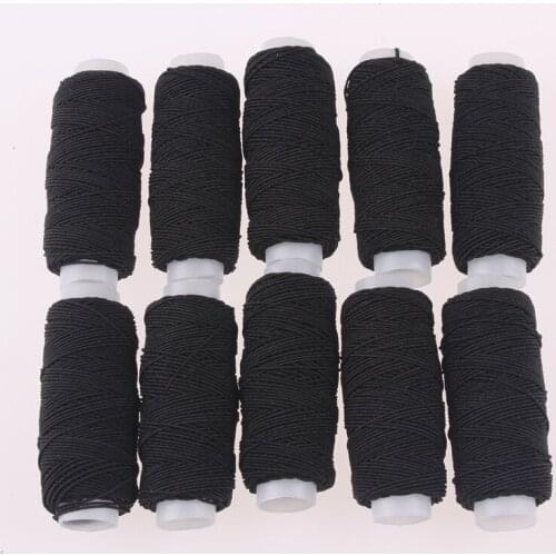 Elastic Thread Industrial Sewing Machine Thread Set Black Elastic Thread for Bracelets Beading Sewing Supplies 10Roll/Set DIY