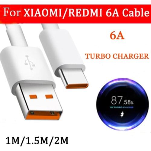 Original Xiaomi Mi 11 10 10T Pro Redmi K40 Note 10 Turbo Charge Cable 6A USB Type C Cable For Mi 10T Lite 10Ultra 5G POCO X3 NFC