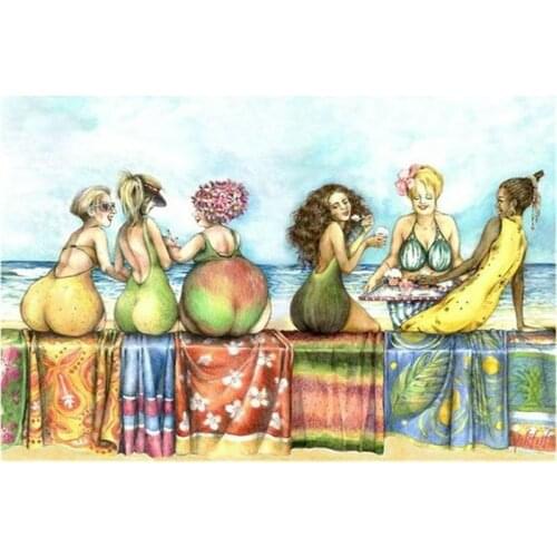 Full square Diamond embroidery Beach woman diy 5d Diamond Painting cross stitch Icon rhinestone pattern Home decoration stickers