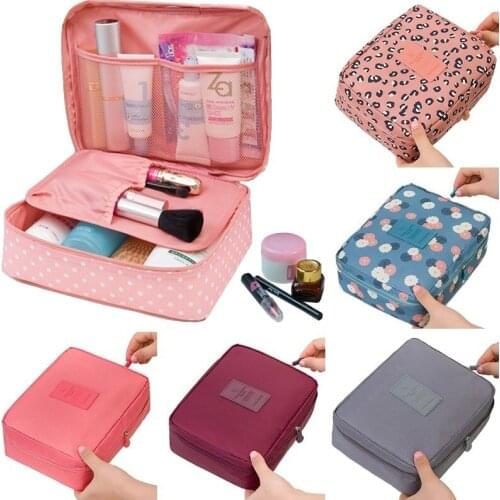 Portable Cosmetics Pouches Women Oxford Makeup Bags Organizer F/ Travel Wash Storage High Capacity Multi-Function Cosmetic Bags