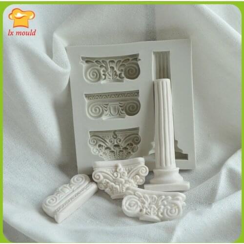 Retro Building Embossed Roman Column Silicone Mould Chocolate Mold DIY Cake Molds Decoration Baking Moulds