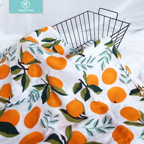 Happy Flute 1Pc Muslin 100% Cotton Baby Swaddles Soft Newborn Blankets Black White Gauze infant wrap