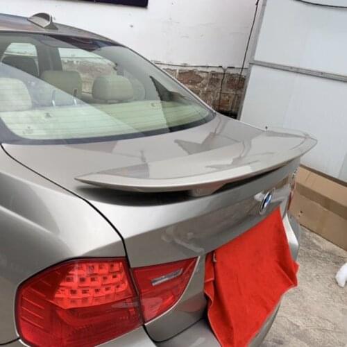Use For BMW 3 Series E90 2005-2012 Year Spoiler ABS Plastic Carbon Fiber Look Rear Trunk Wing Car Body Kit Accessories