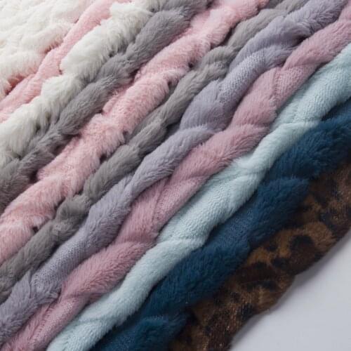 Quilted plush rabbit fur clothing luggage shoes fabric faux fur fabric 135*90cm/pcs