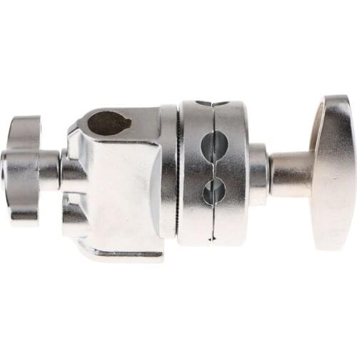 Heavy Duty Grip Head Swivel Head Holder Mounting Adapter for Boom Arm Silver