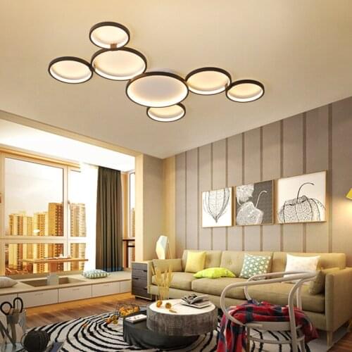 Creative Combined Circle Led Chandeliers For Living Room Bedroom Lights Lighting Modern Aluminum Hanging Lamp Kitchen Fixtures