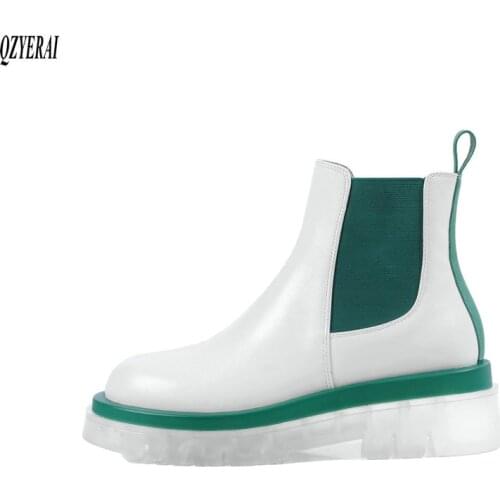 QZYERAI New style black Ankle boots Genuine leather Female boots Womens boots Autumn winter leisure Womens shoes Size 34-40