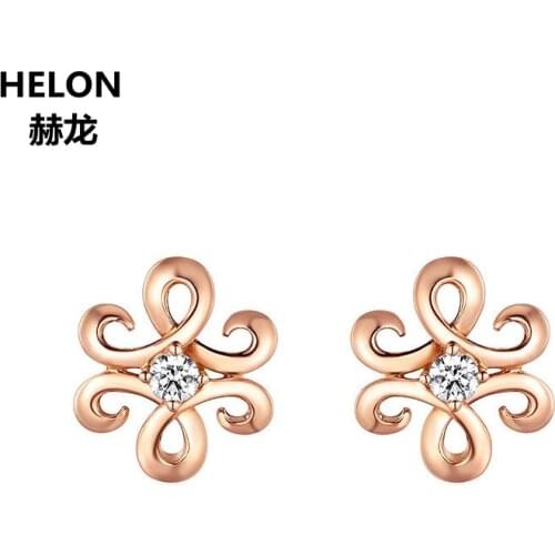 0.07ct SI/H Full Cut Natural Diamonds Stud Earrings Women Solid 14k Rose Gold Earrings Fine Jewelry White Yellow Gold Optional
