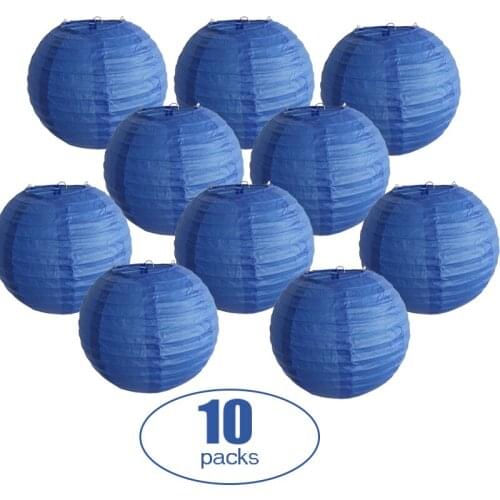 10 pieces/lot Royal Blue Chinese Paper Lantern lampion Wedding Baby Shower Party Hanging lanterne papier Decoration