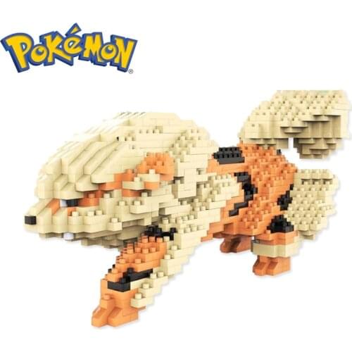 1780PCS+ Arcanine Anime Pokemon Micro Brick Cartoon Figures Model DIY Mini Building Blocks Toys For Kids Birthday Gift 6612