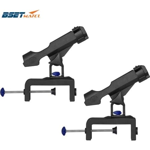 2 pieces 360 degree adjustable Fishing Rod rack Holders clamp on Removable Kayak Boat Support Pole stand Bracket