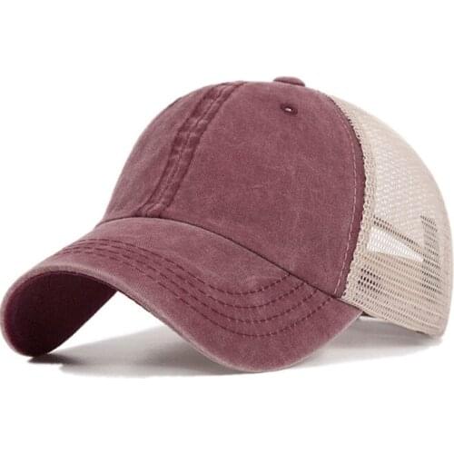 2020 Ponytail Baseball Cap Cotton Breathable Mesh Baseball Hat Gorras Snapback Caps Casual Summer Sun Visor Beach Hat Sports Cap