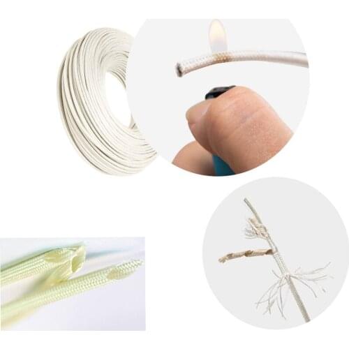 3 M 1-40 mm Diameter 600 Deg High Temperature Braided Soft Chemical Fiber Tubing Insulation Cable Sleeving Fiberglass Tube